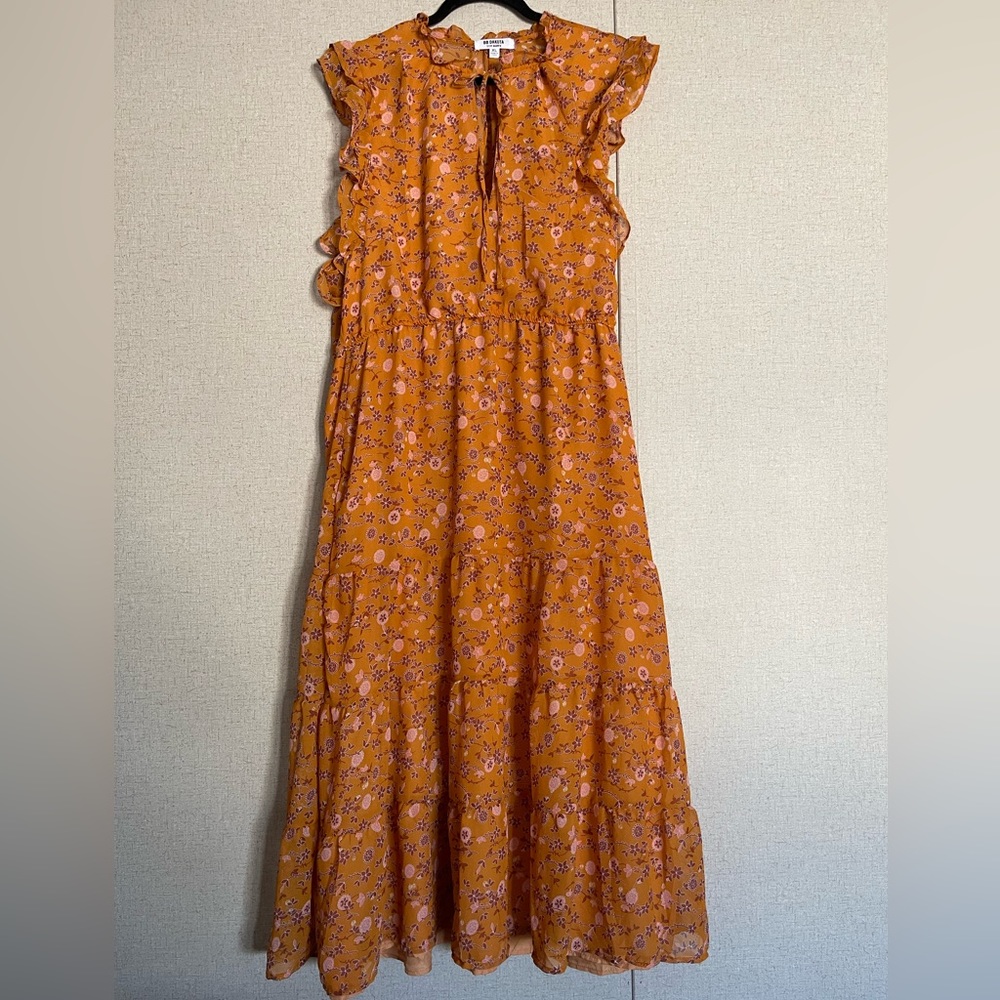 Bb Dakota By Steve Madden Dresses,Sleeveless,Printed Floral,XL,casual,orange